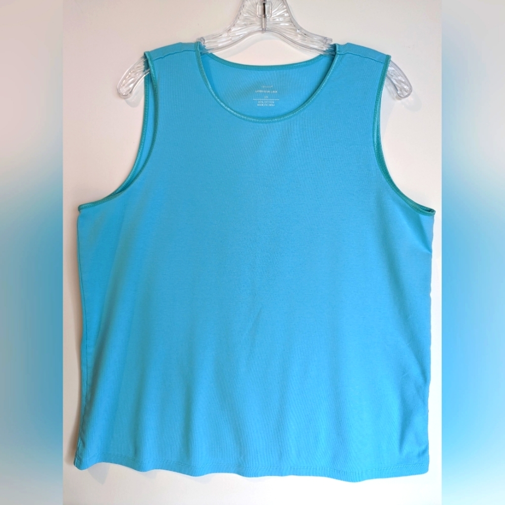 CJ Banks Turquoise Tank Top  Size 1X